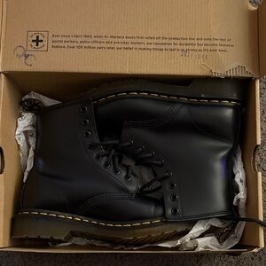 Dr. Martens Black Boots with Yellow Stitching